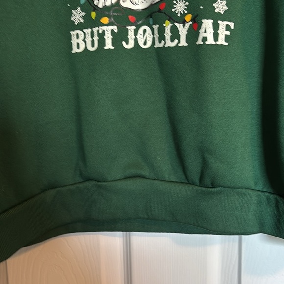 Shein women’s green Dead Inside But Jolly AF crew neck sweatshirt size XL - Picture 4 of 9